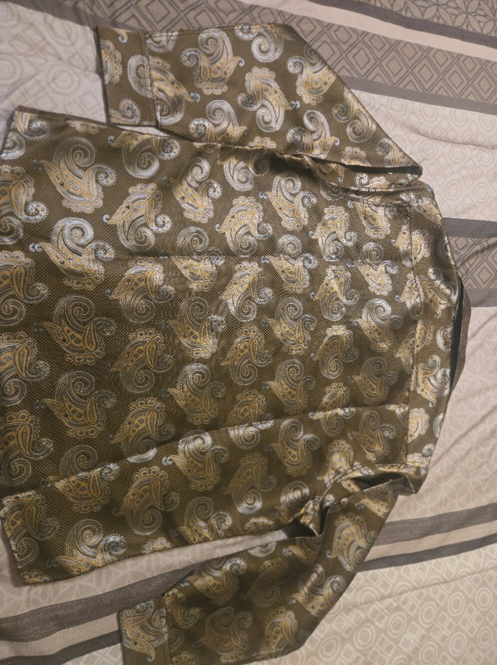Barry Wang Paisley Button-Up XL Shirt - Picture 2 of 4